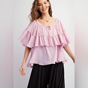 NWT Easel Ruffled Flowy Top